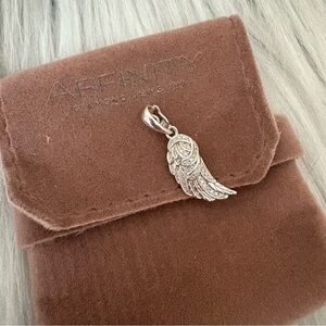 Affinity Diamond Single Angel Wing Enhancer Charm - 14k White Gold